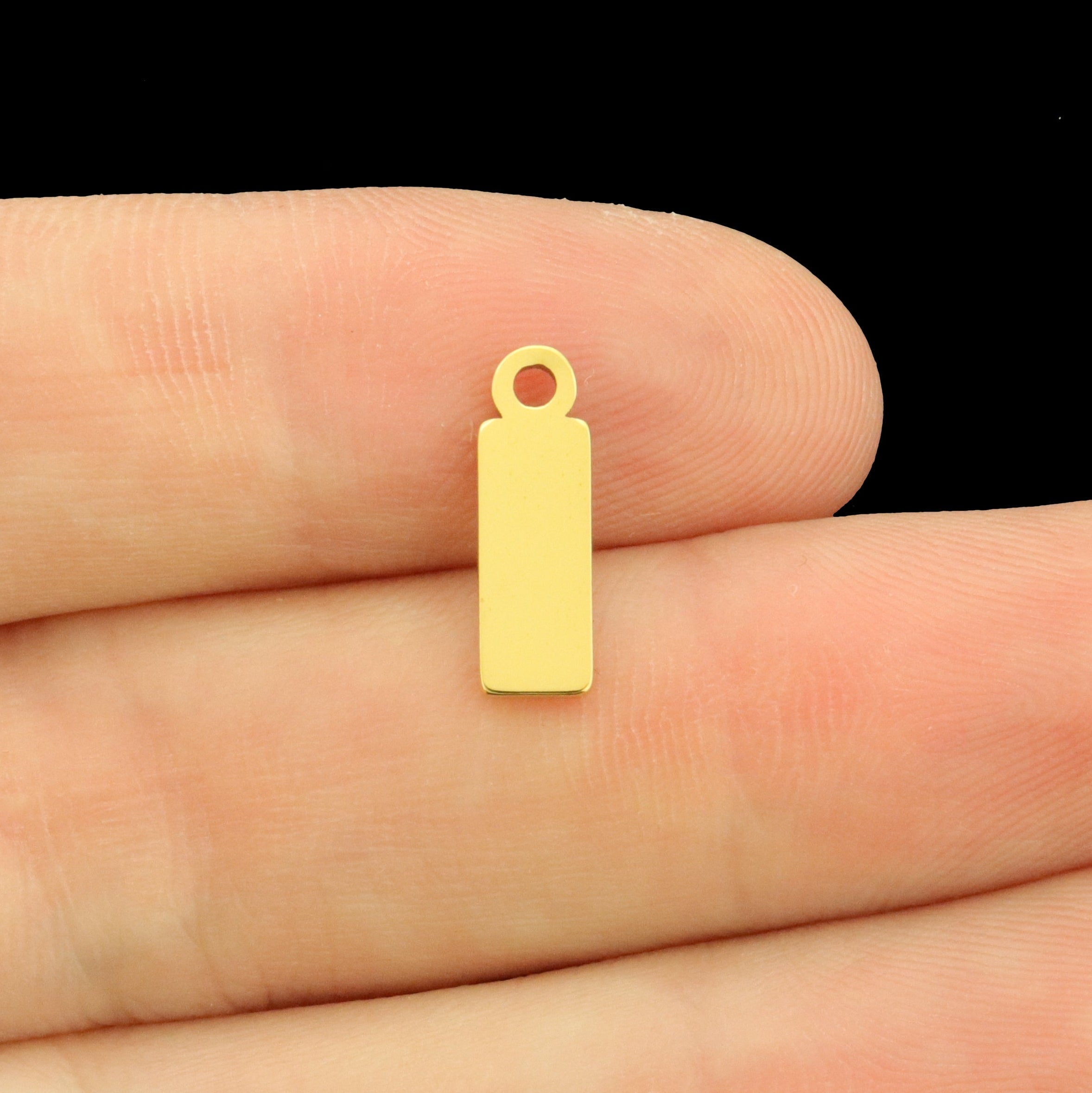 Custom Stainless Steel Rectangle Logo Charm - Personalized