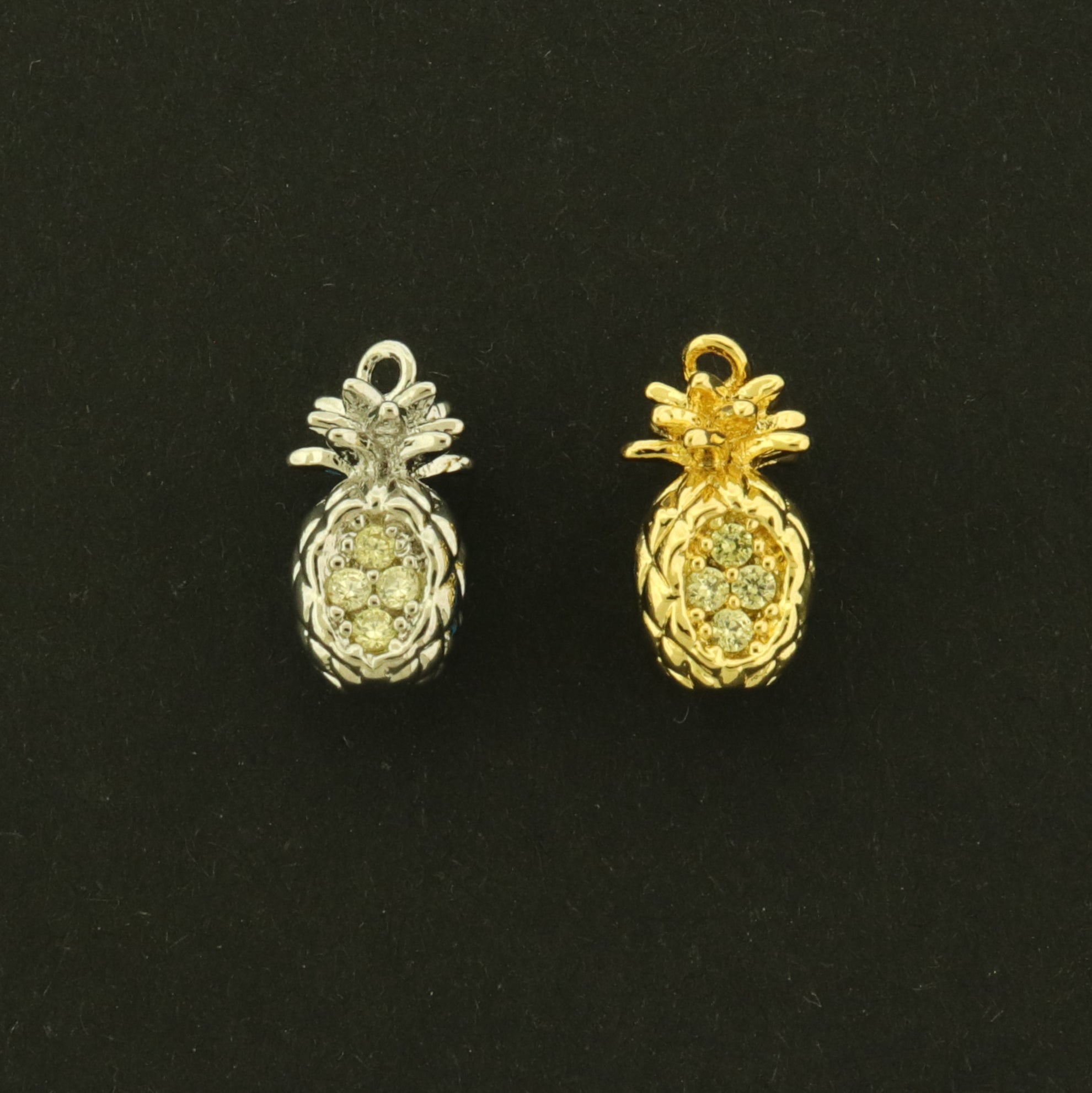 14k Pineapple Charm - 14k Gold Plated - Choose Your Tone!