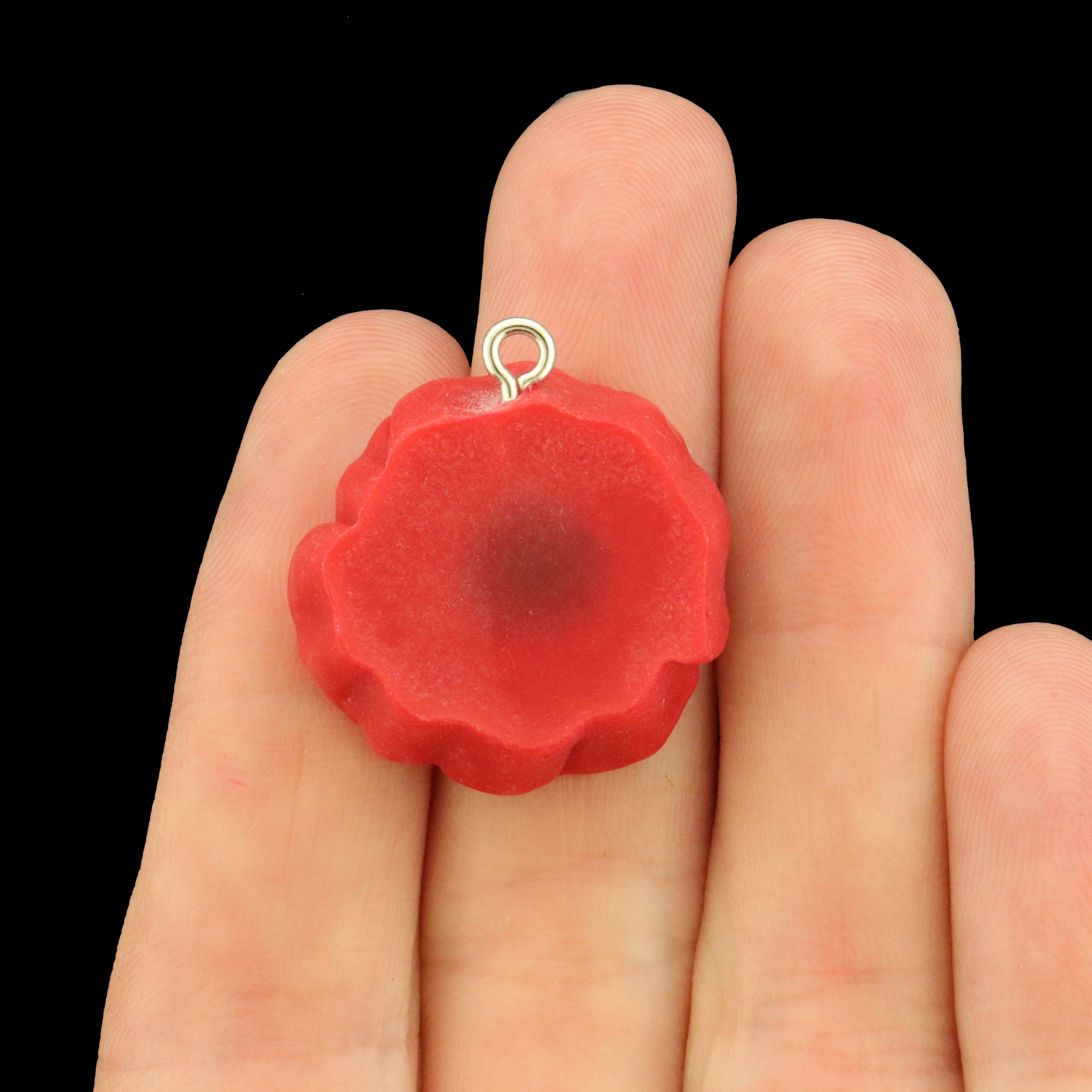 4 Poppy Acrylic Charms - Remembrance Day - 24mm - K079