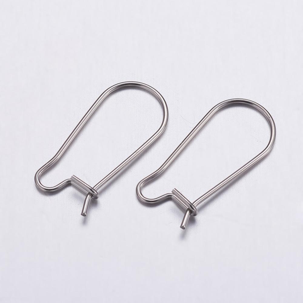 20 Surgical Stainless Kidney Earring Hooks - Silver or 18k Gold Plated - Choose Your Size!
