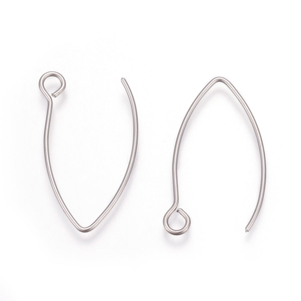 10 Stainless Steel Marquise Earring Hooks - Choose Your Tone!