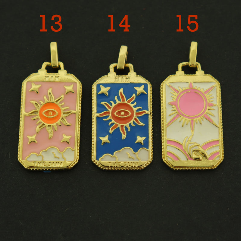 18k Gold Tarot Card Charm - 19 Different Designs - 18k Gold Plated - Choose Your Design