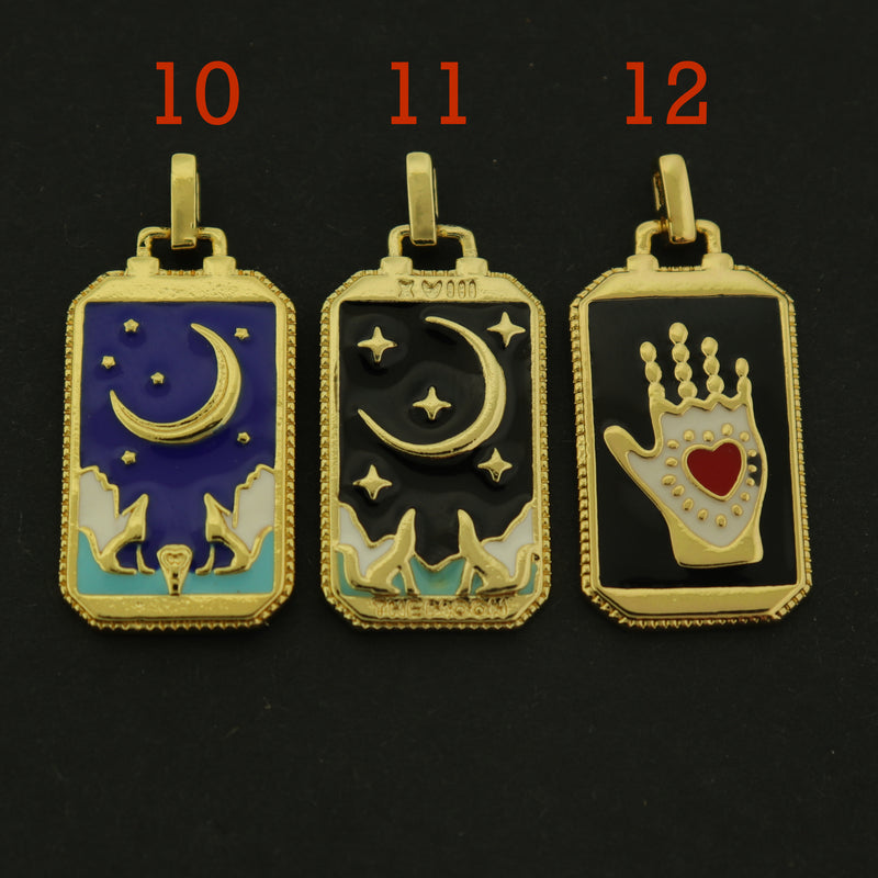 18k Gold Tarot Card Charm - 19 Different Designs - 18k Gold Plated - Choose Your Design