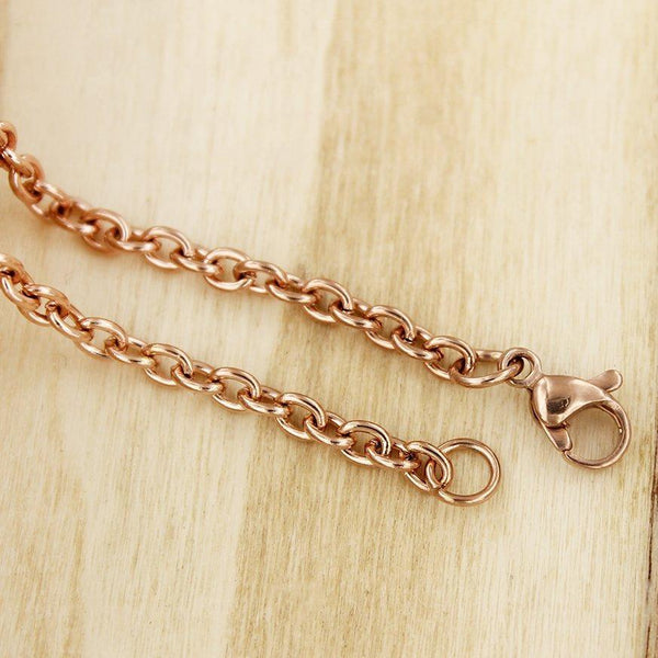 Rose Gold Stainless Steel Cable Chain 24" - 3mm - 10 Necklaces - N550