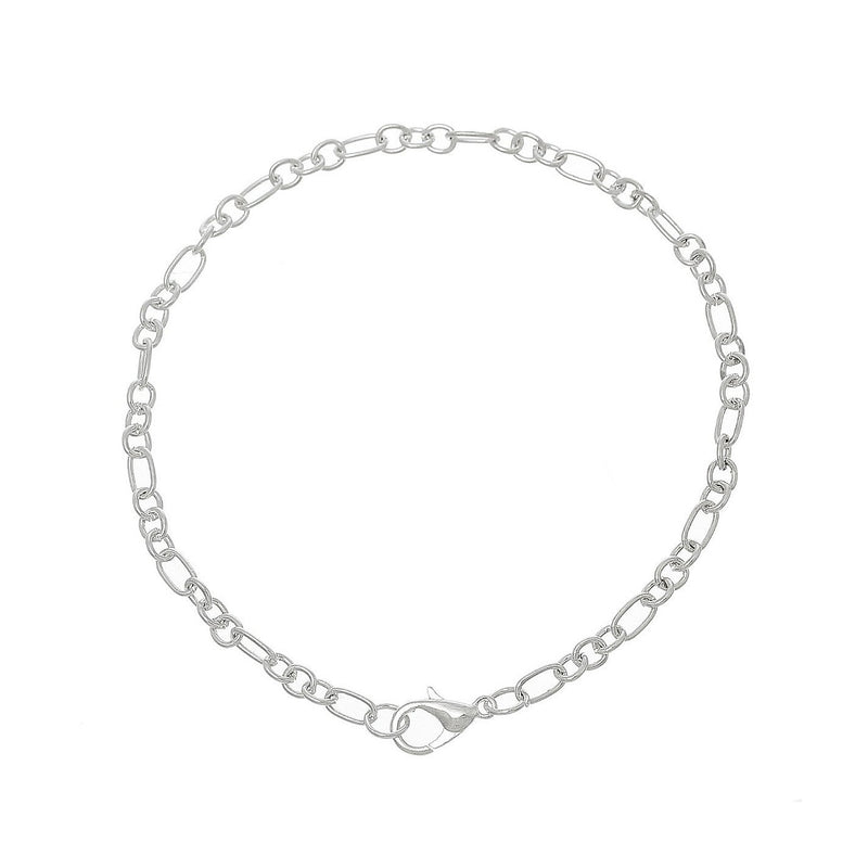 Silver Tone Cable Chain Bracelet 8"" - 3.5mm - 6 Bracelets - N103