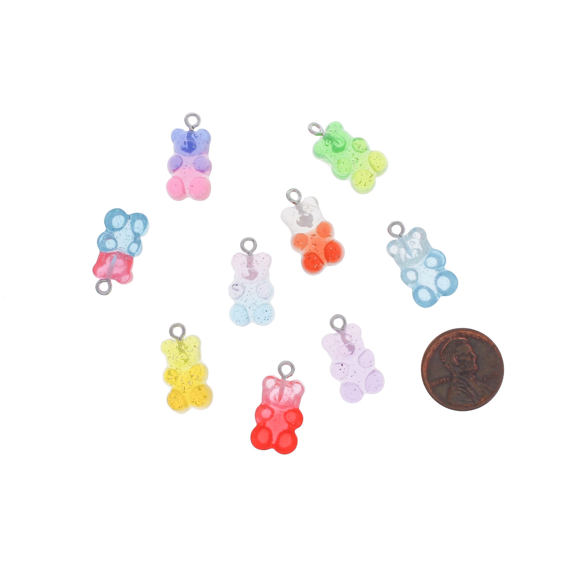 10 Assorted Candy Bear Resin Charms - Choose Your Finish!