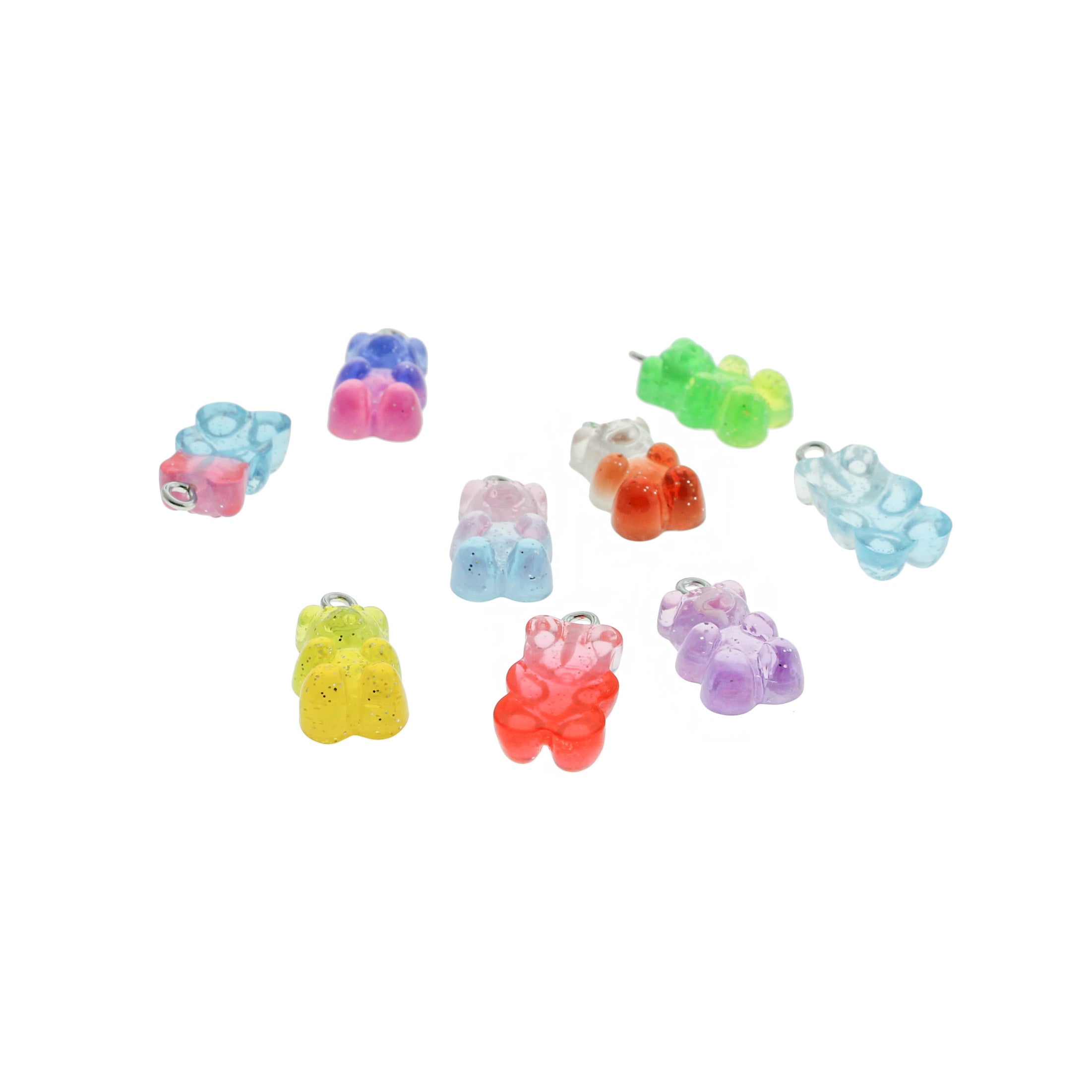 10 Assorted Candy Bear Resin Charms - Choose Your Finish!