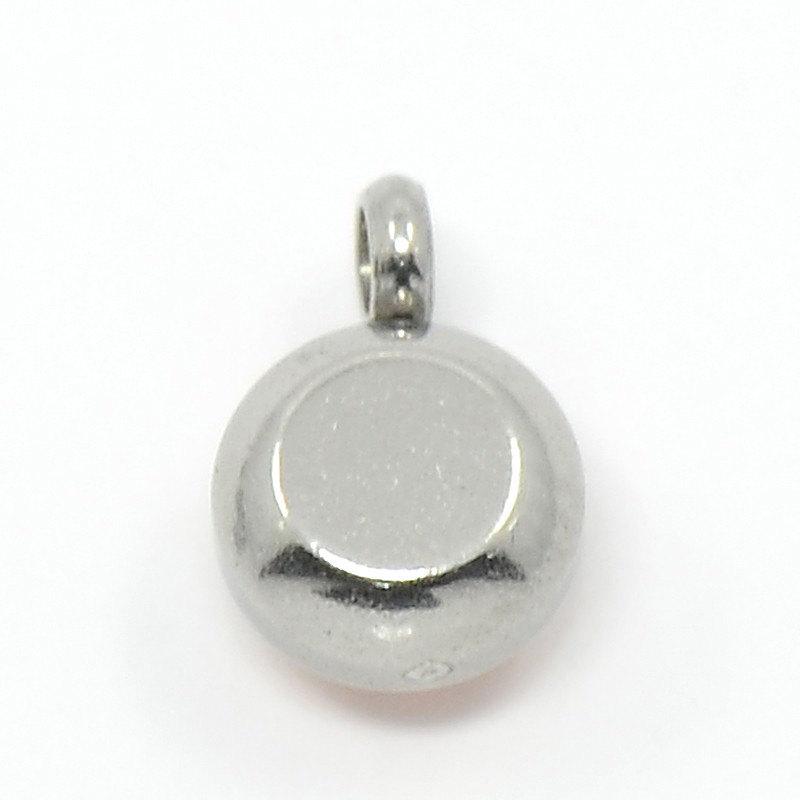 10 Assorted Color Faceted Rhinestone Silver Tone Stainless Steel Charms - FD209