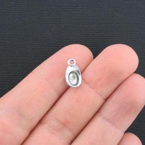 10 Baseball Hat Antique Silver Tone Charms 3D - SC2987