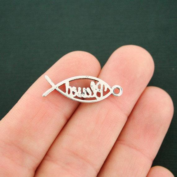 10 breloques argentées antiques bénies - SC7534