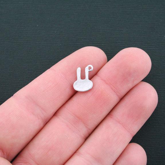 10 breloques argentées antiques de lapin - SC1735