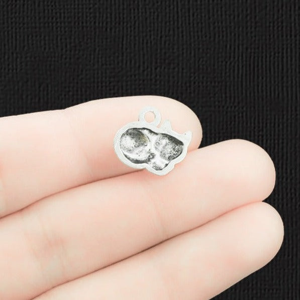 10 breloques de ton argent antique chat - SC1066