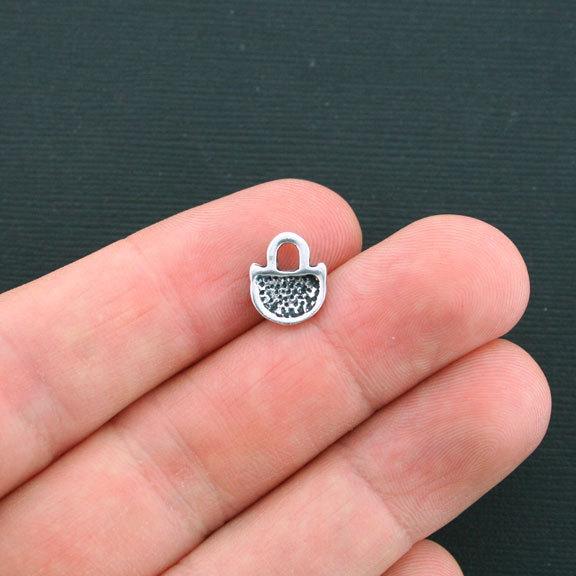 10 Cat Antique Silver Tone Charms - SC951