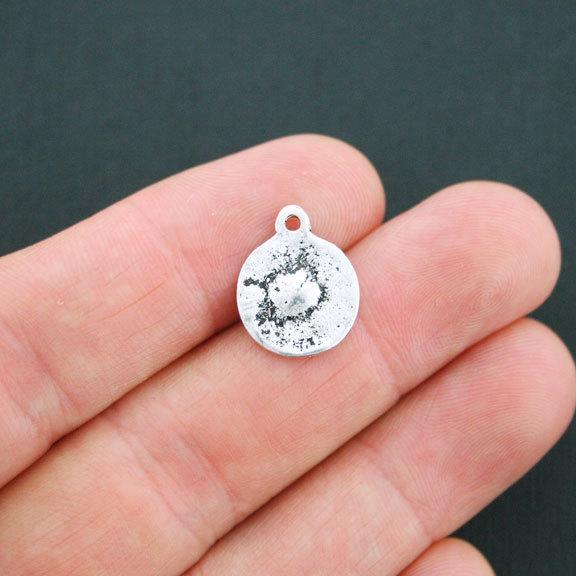 10 breloques argentées antiques boussole - SC5120