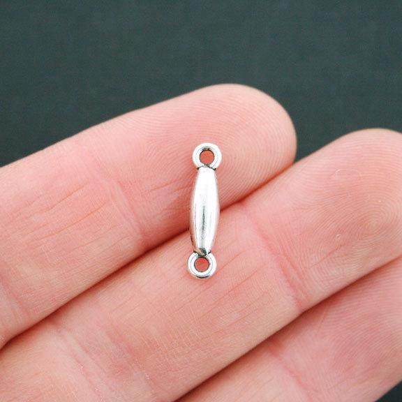 10 Connector Antique Silver Tone Charms 2 Sided - SC5138