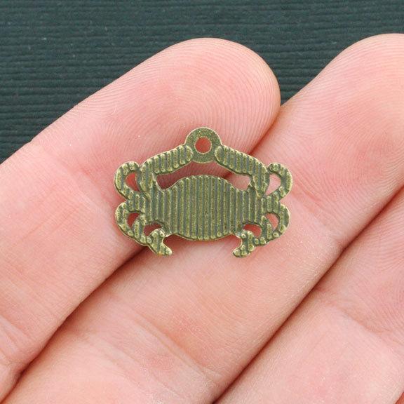 10 breloques crabe bronze antique - BC1108