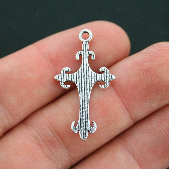 10 breloques de ton argent antique croix - SC3956
