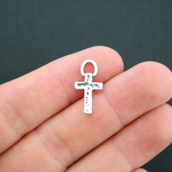 10 breloques de ton argent antique croix - SC4968