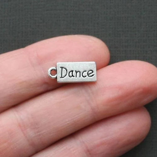 10 Dance Antique Silver Tone Charms - SC1870