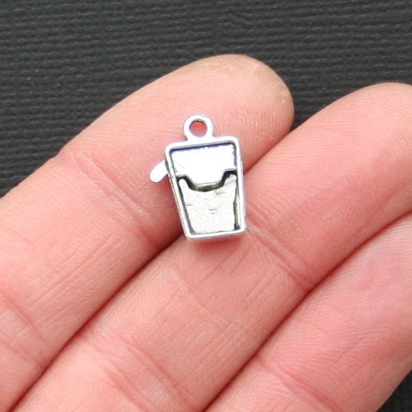 10 Dental Floss Antique Silver Tone Charms - SC1910