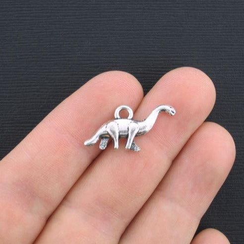 10 breloques ton argent antique dinosaure 2 faces - SC3161