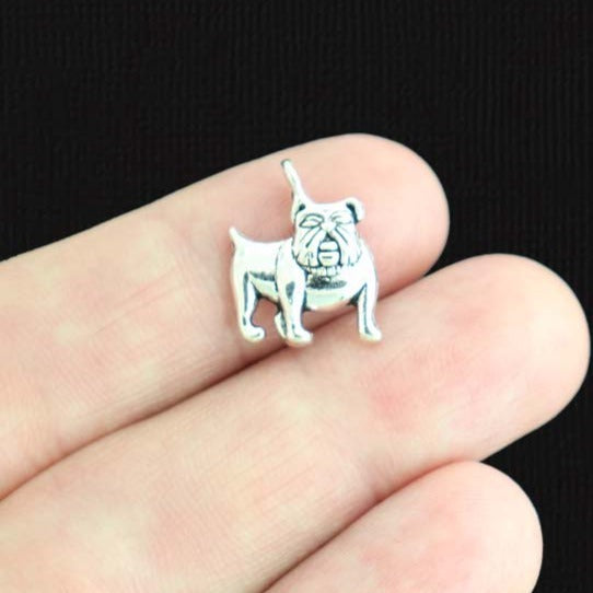 10 Dog Antique Silver Tone Charms - SC147