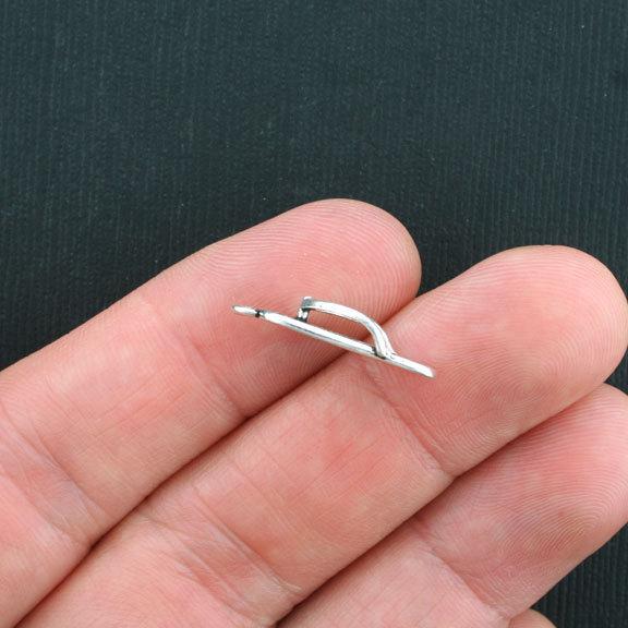 10 Flip Flop Antique Silver Tone Charms - SC3484