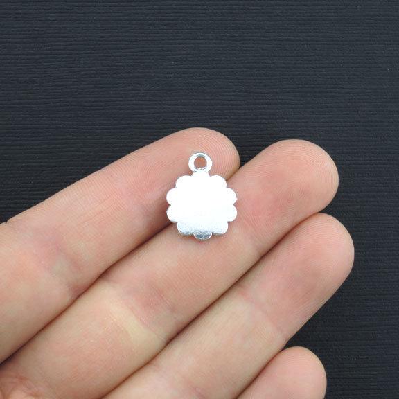 10 breloques de ton argent antique fleur - SC3151