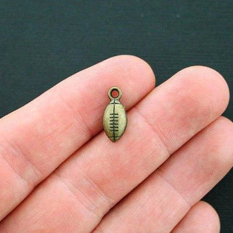 10 breloques de ton bronze antique de football - BC1183