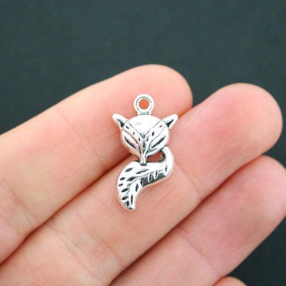 10 breloques argentées antiques renard - SC3296