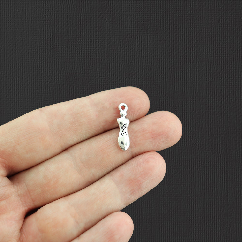 10 Goddess Antique Silver Tone Charms 2 Sided - SC5886