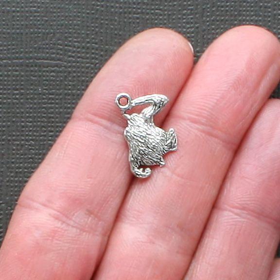 10 breloques argentées antiques Gorilla 2 faces - SC1280