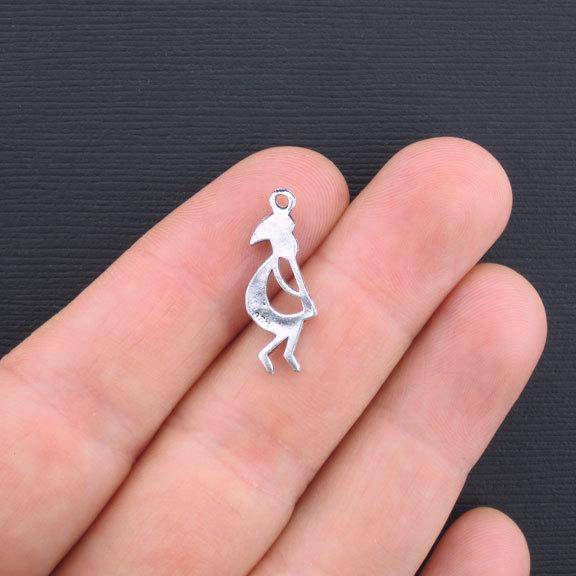 10 breloques argentées antiques Kokopelli - SC1139