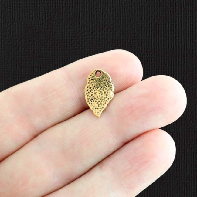 10 feuilles de ton or breloques 2 faces - GC013