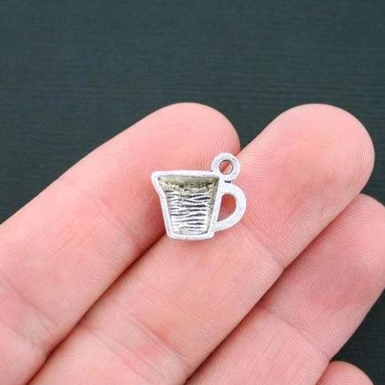 10 Measuring Cup Antique Silver Tone Charms - SC4536
