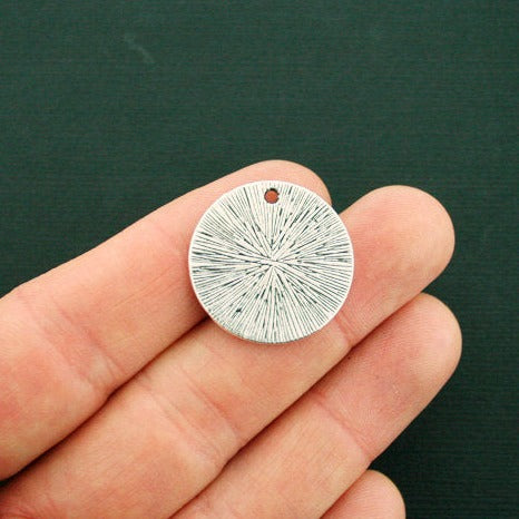 10 Memorial Antique Silver Tone Charms - SC6463