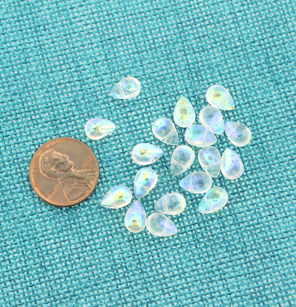 10 breloques en verre en forme de larme de sirène - Z1137