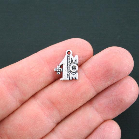 10 Mom Antique Silver Tone Charms - SC3126