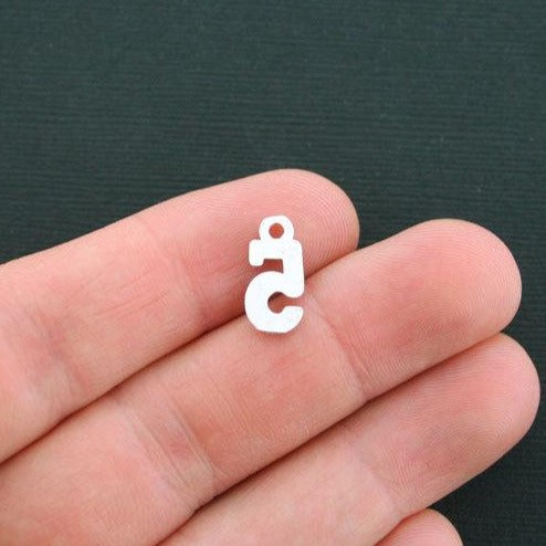 10 Number 5 Antique Silver Tone Charms - SC4427