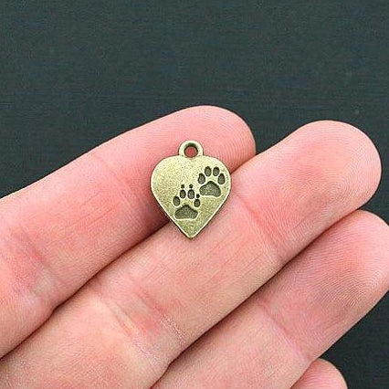 10 Paws Antique Bronze Tone Charms - BC1279