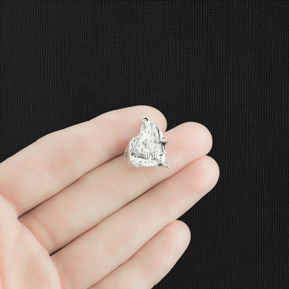 10 Piano Antique Silver Tone Charms 3D - SC1896