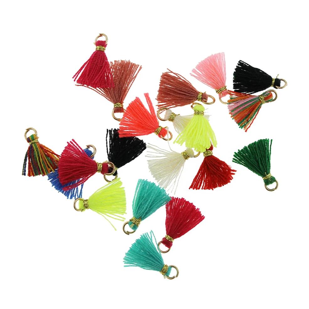 10 Polycotton Tassels with Jump Rings - Choose Your Color!