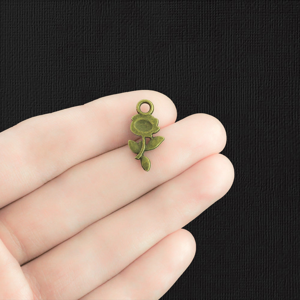 10 breloques ton bronze antique rose - BC345