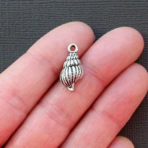 10 breloques en argent antique coquillage - SC1992