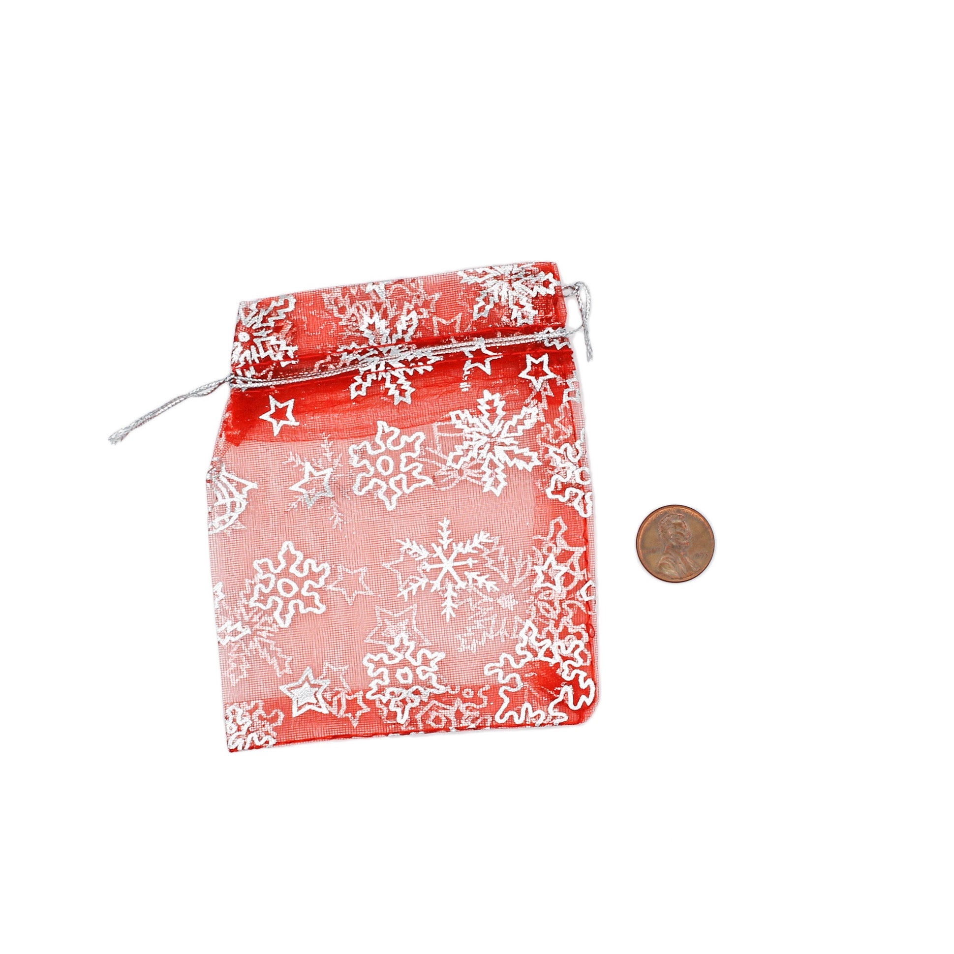 10 Snowflake Organza Drawstring Bags - 12cm x 10cm - Choose Your Color & Quantity!