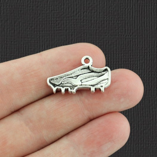 10 Soccer Cleat Antique Silver Tone Charms - SC2903