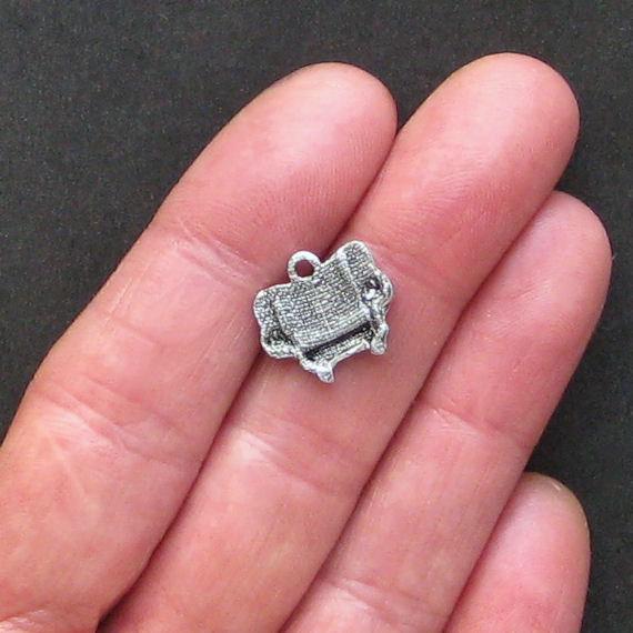 10 Sofa Antique Silver Tone Charms - SC1077