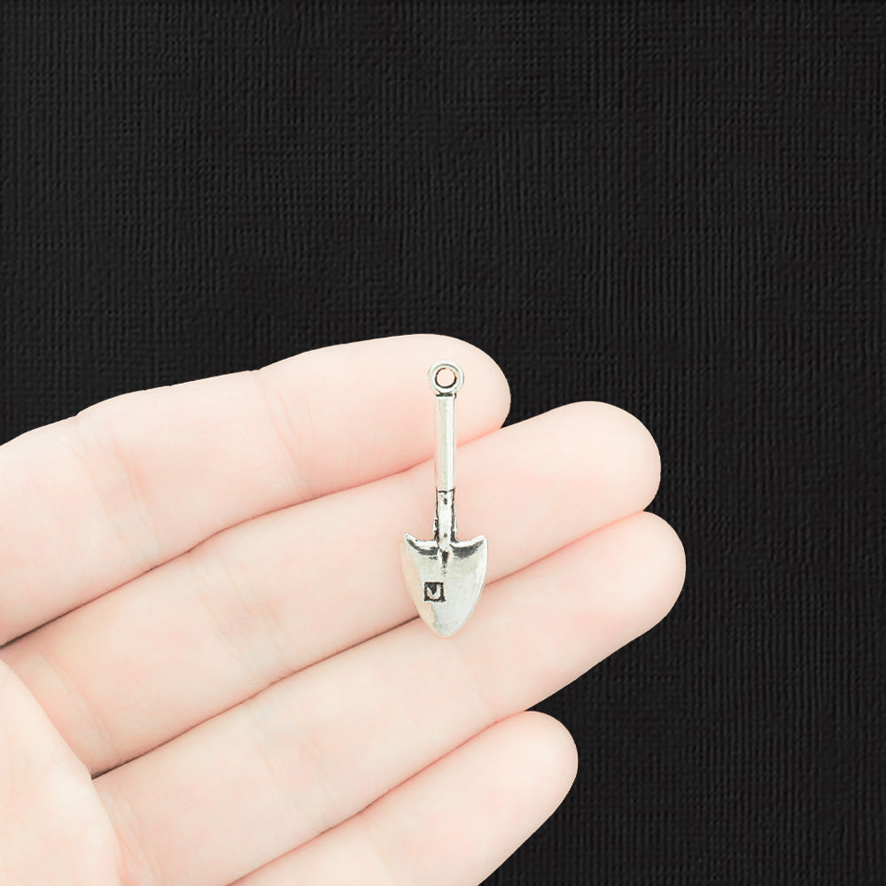 10 Spade Antique Silver Tone Charms - SC218