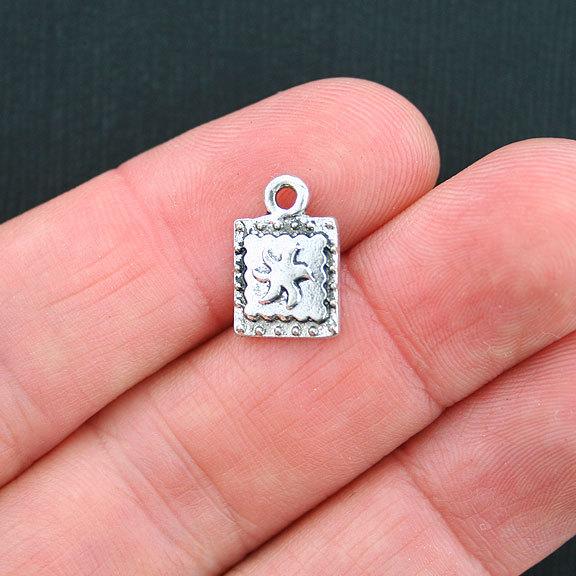 10 Starfish Antique Silver Tone Charms - SC3610