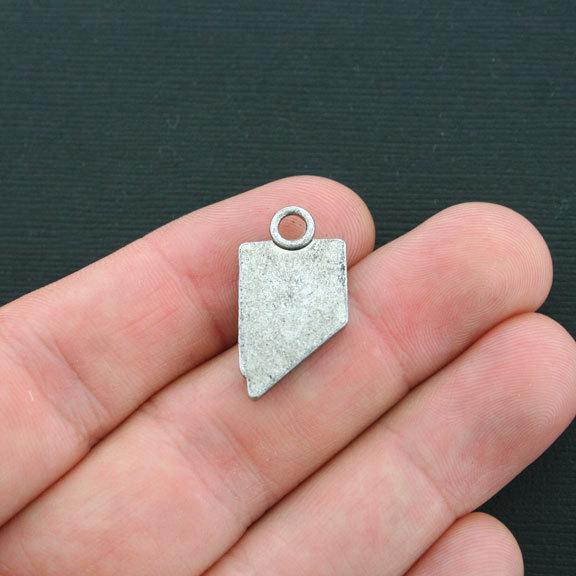 10 State of Nevada Antique Silver Tone Charms - SC4222